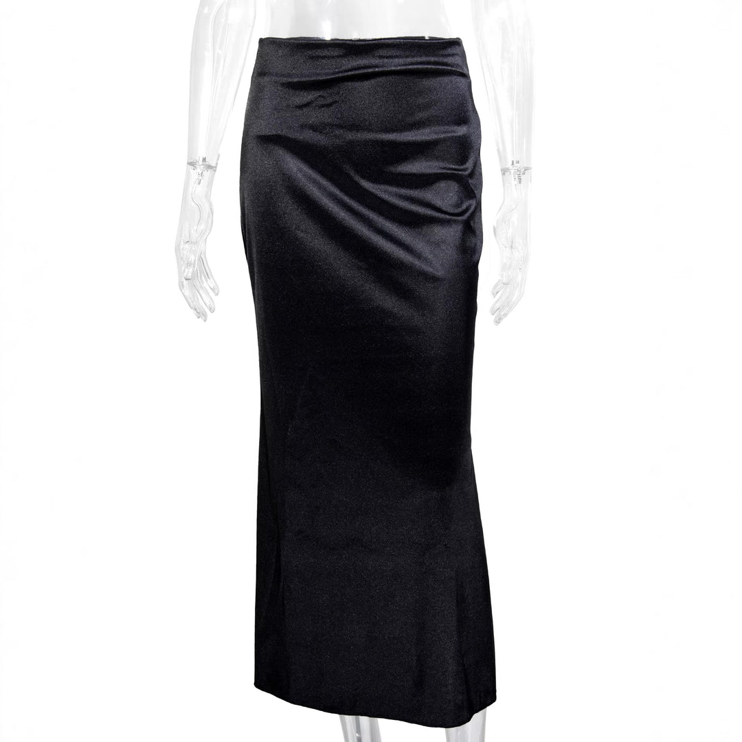 Women Elegant and flowing Satin Maxi Skirts Lune London