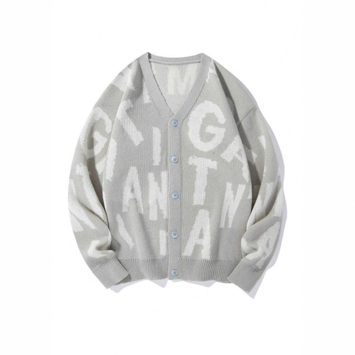 Cardigan pour femmes avec un motif de lettres élégant et en V