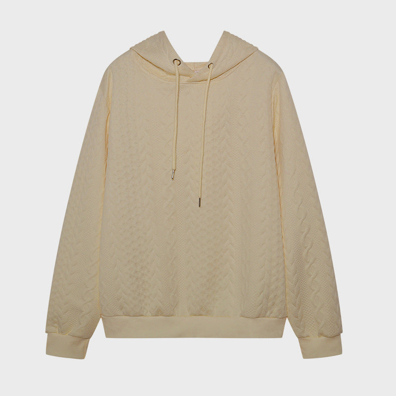 Casual knitted sweater for women with hood and textured design Lune London