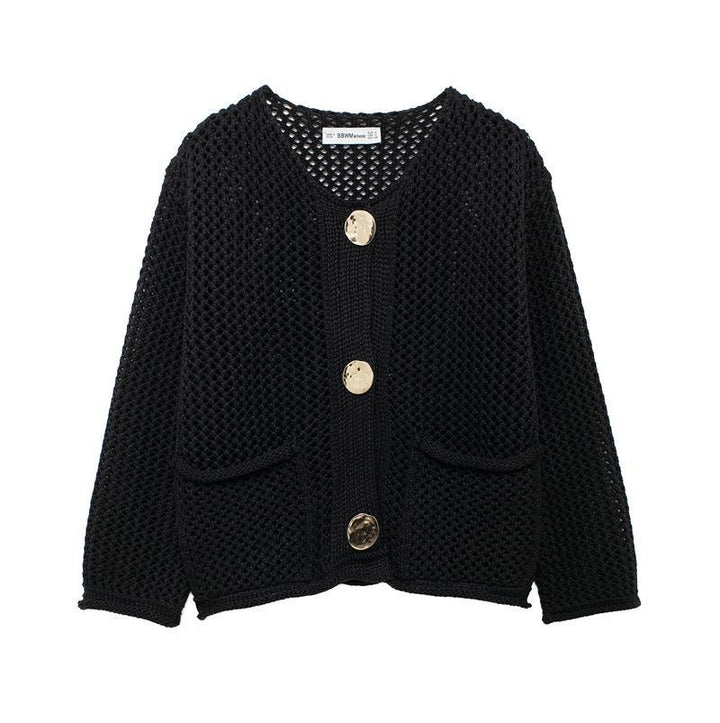 Lady cardigan with a breathable knit structure and practical pockets Lune London