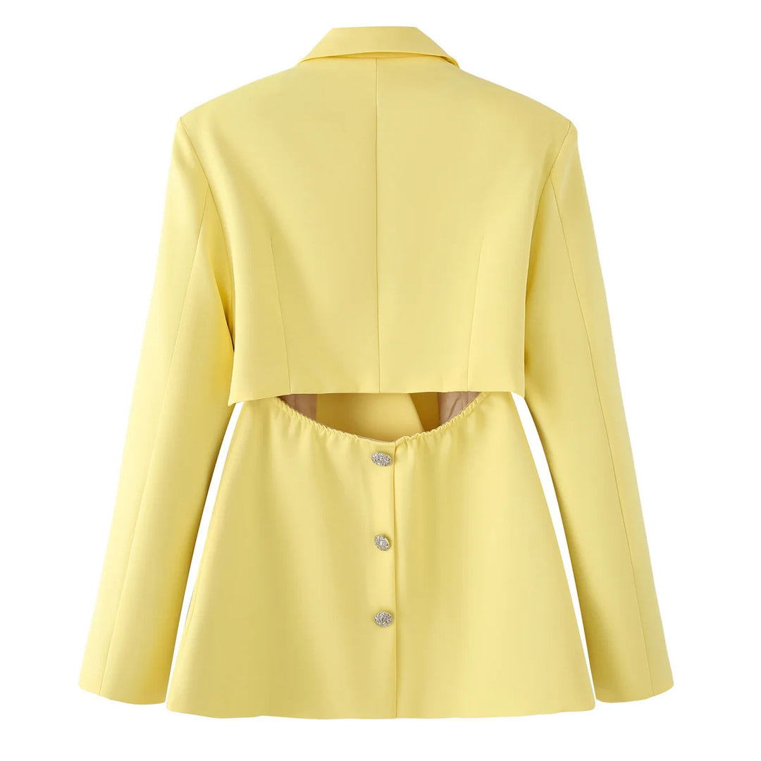 Elegant blazer jacket for women with textured collar and shiny details Lune London