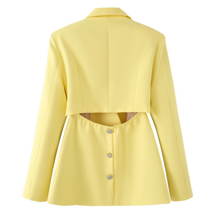 Elegant blazer jacket for women with textured collar and shiny details Lune London