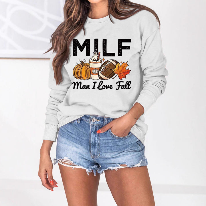 Sweatshirt pour femmes avec motif essence automnale et lettrage inspirant Chic & Stil