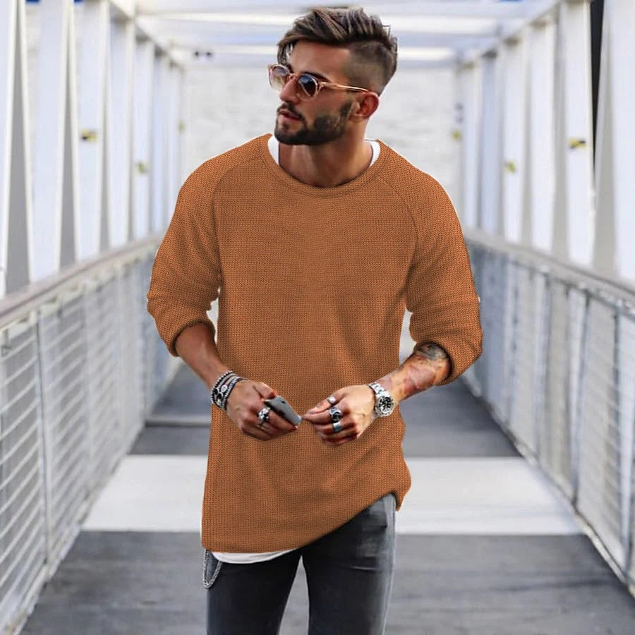 Casual men's sweater with an innovative knitted pattern Lune London