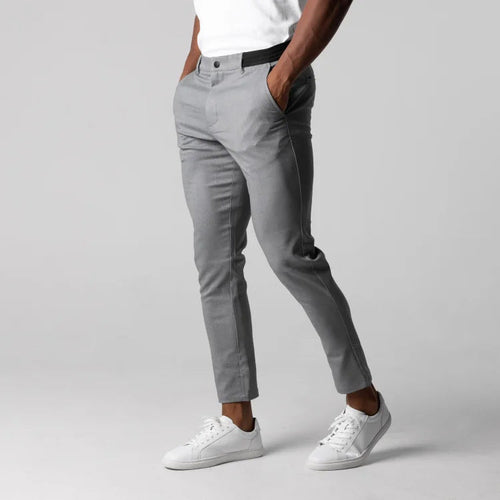 Men's Chino Pants with Slim Fit Cut and Elastic Waistband Lune London