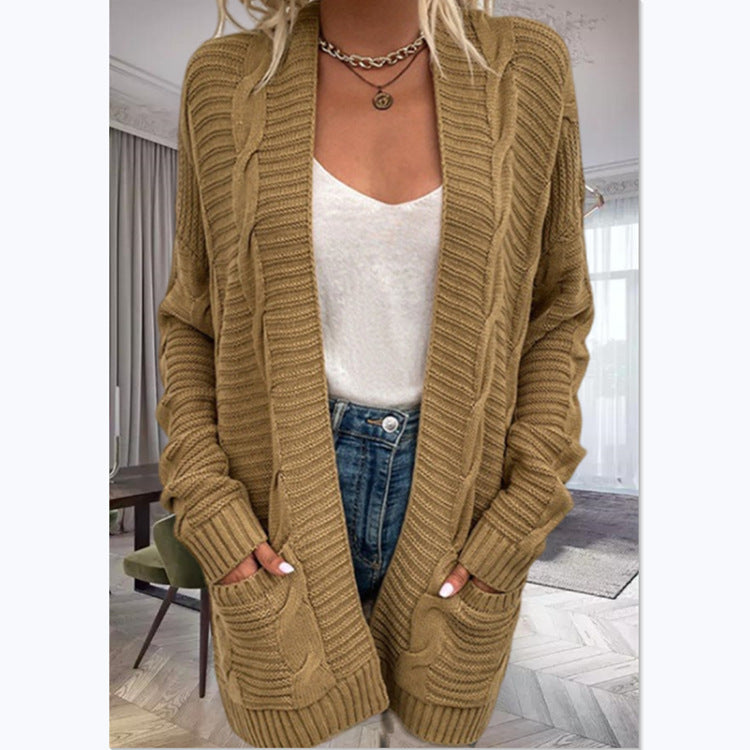 Women's knit cardigan with a structured design and large pockets Lune London