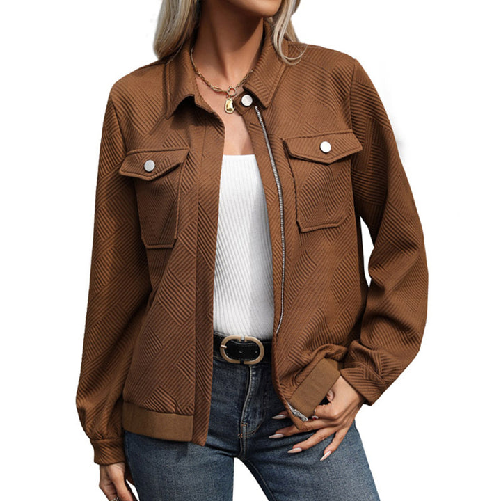 Striped overshirt jacket for women with buttons and front pockets Lune London