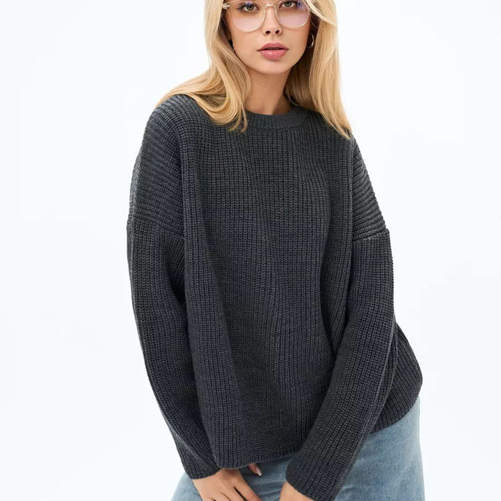 Pull en tricot épais pour femmes avec une coupe ample et un design texturé Chic & Stil