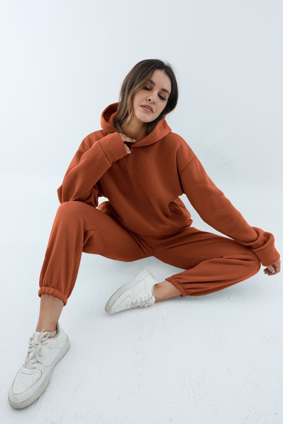 Ladies casual outfit with hood and elastic cuffs Lune London
