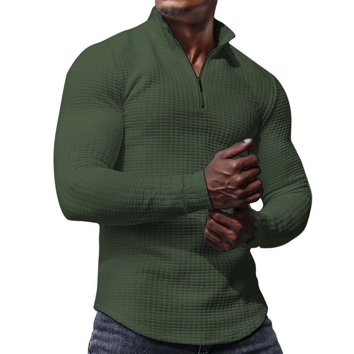 Functional T-shirt for men with high collar and textured design Lune London
