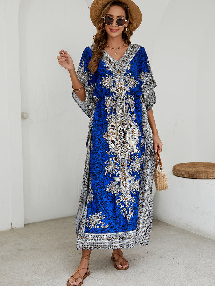 Lune London bohemian printed maxi kaftan dress for women