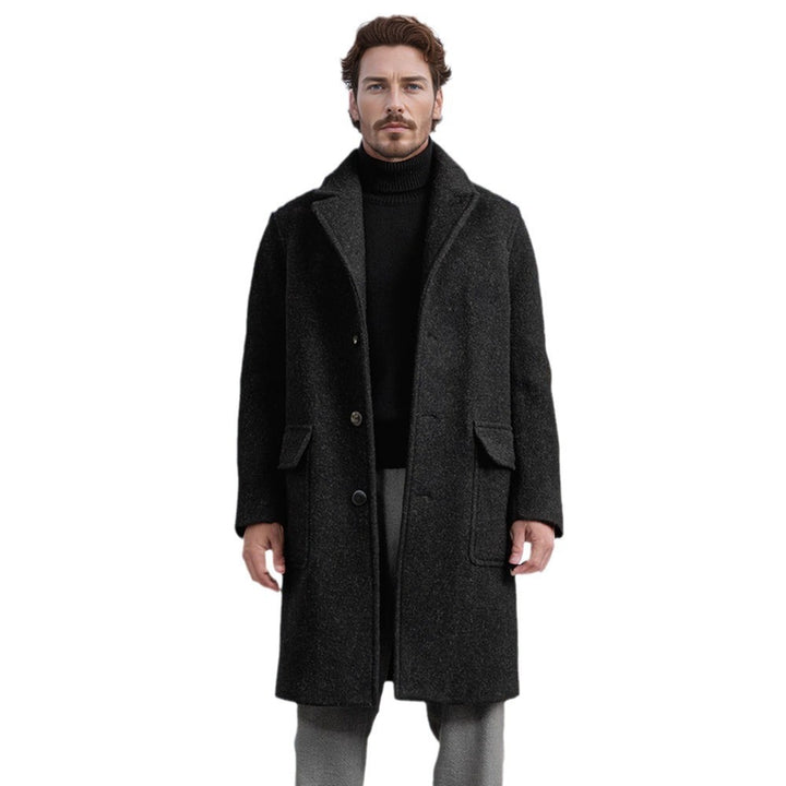 Classic wool coat for men with luxurious lining and elegant lapels Chic and Style