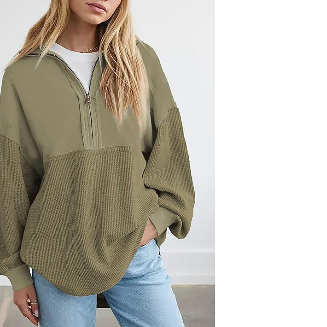 Women's casual sweatshirt with high collar and textured design Lune London