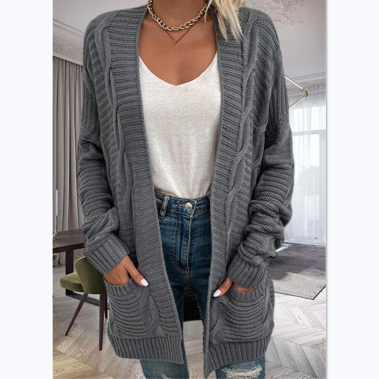 Women's knit cardigan with a structured design and large pockets Lune London