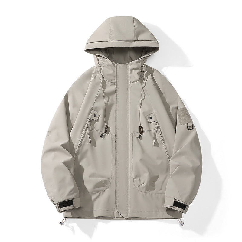 Technical outdoor jacket for women with adjustable hood design and practical pockets Lune London