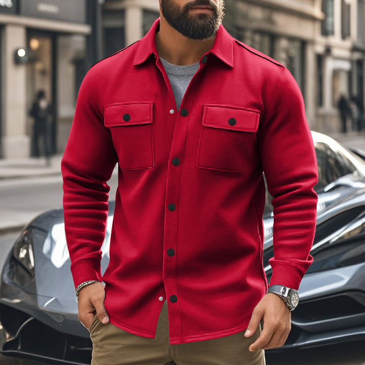 High-quality fleece leisure jacket for men with functional chest pockets and modern design Lune London