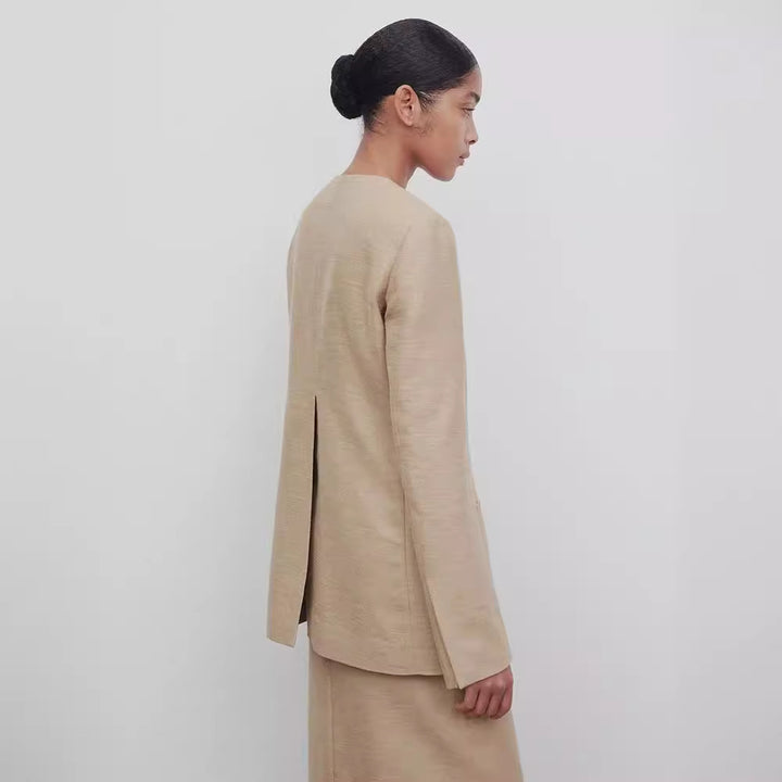 Blazer Élégant et Structuré pour Femmes avec Patte de Boutonnage Minimaliste Chic & Stil