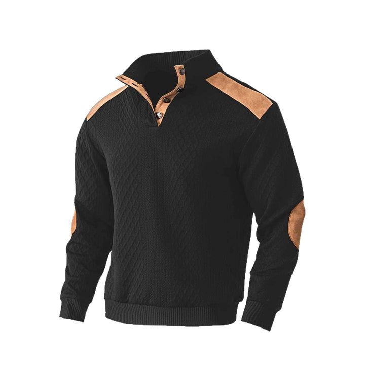 Knitted sweater for men with a unique high collar and trendy details Lune London