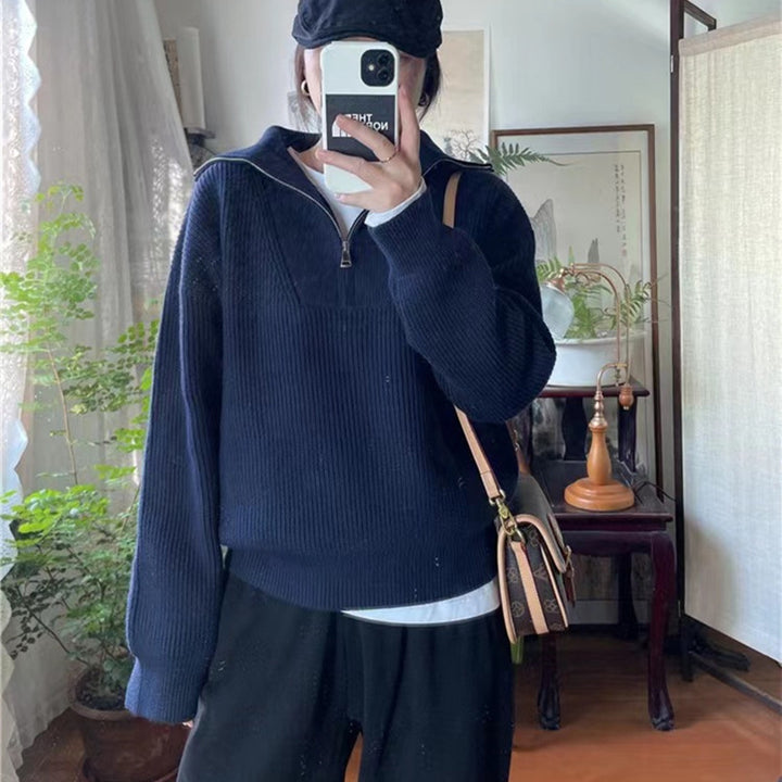 Pull femme avec col haut et fermeture éclair Chic & Stil
