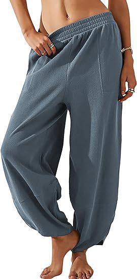 Loose lounge pants for women with elastic waist and pockets Lune London