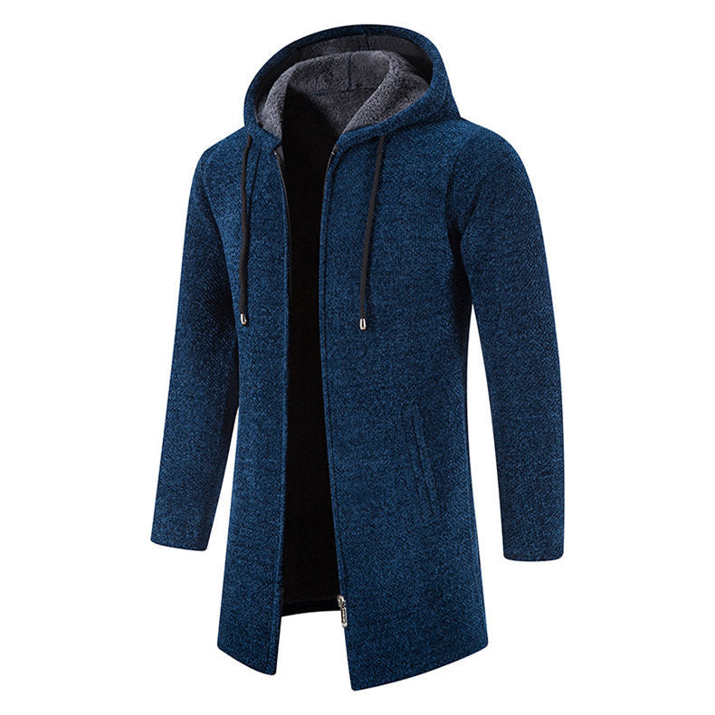 Premium fleece jacket for men, hooded and with side pockets Lune London