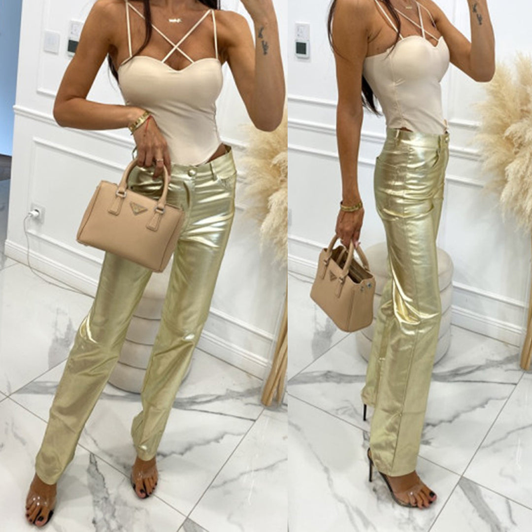 Ladies high-gloss trousers in a stylish cut Lune London