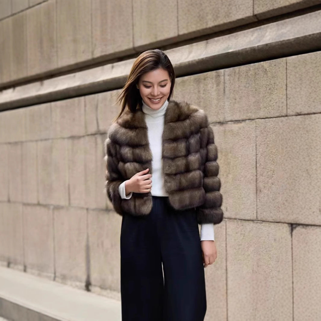 Luxury faux fur jacket for women Lune London