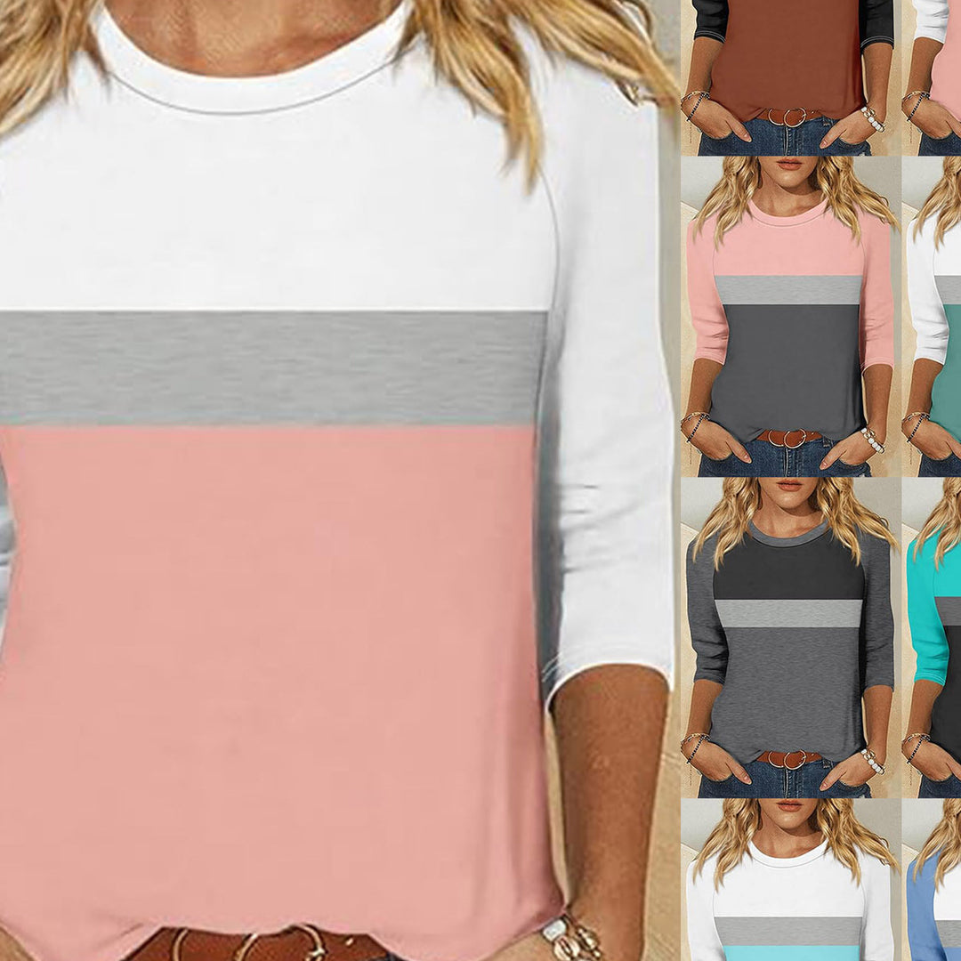 Lune London women's casual T-shirt with trendy color block design