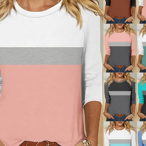 Lune London women's casual T-shirt with trendy color block design
