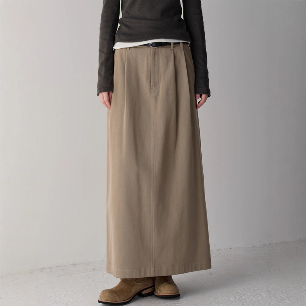 Jupe maxi élégante et taille haute pour femmes avec plis Chic & Stil