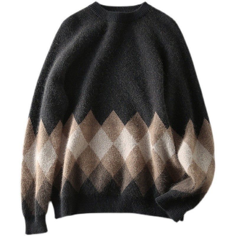 Casual knit sweater for women with a modern diamond pattern and a soft material Lune London