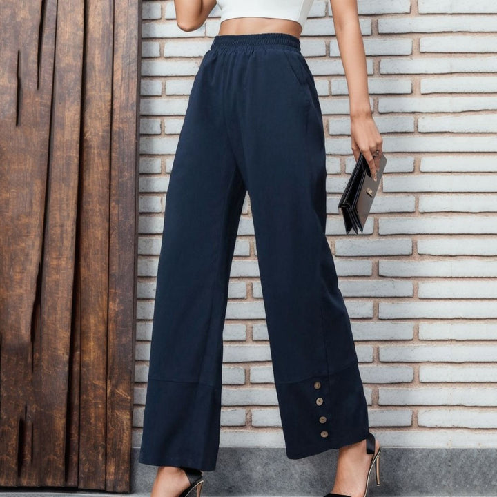 Loose chino pants for women with button details Lune London
