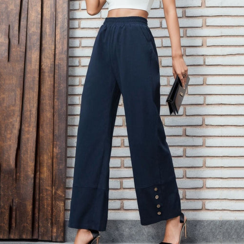 Loose chino pants for women with button details Lune London