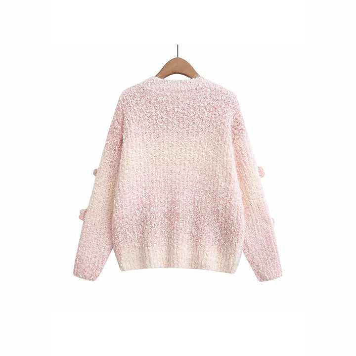 Ladies' knit sweater with structured floral patterns Lune London