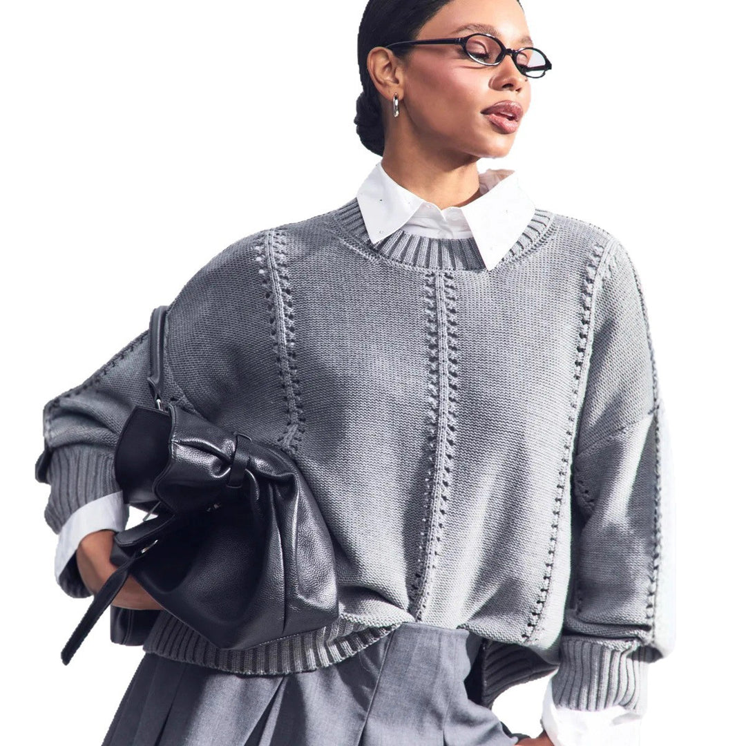 Thick knit sweater for women with a structured design and a loose fit Lune London