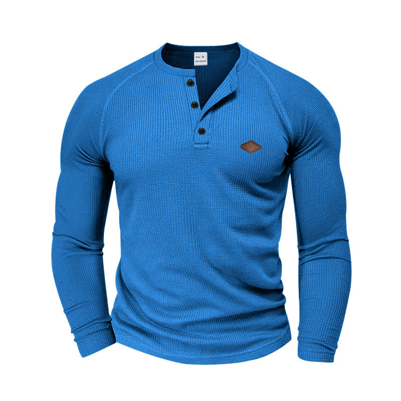 Long sleeve shirt for men in textured fabric with practical buttons Lune London
