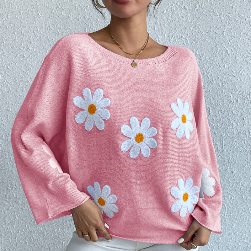 Ladies elegant sweater with floral details Lune London