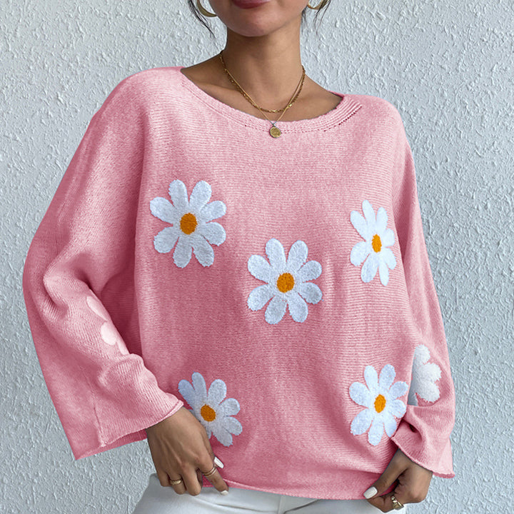 Ladies elegant sweater with floral details Lune London