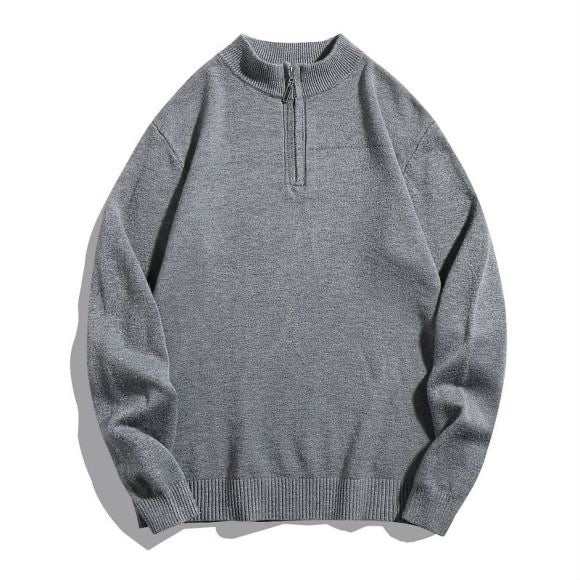 Comfortable men's sweater with modern high collar and discreet zip opening Lune London