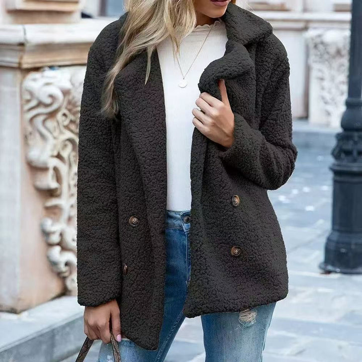 Ladies comfortable Fleece parka with double row Lune London