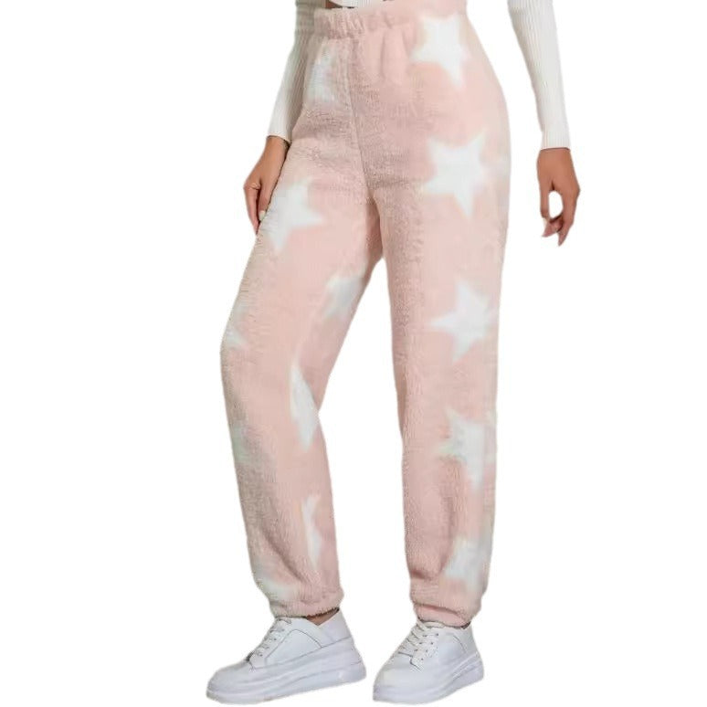 Soft leisure pants for women with a unique cow pattern Lune London
