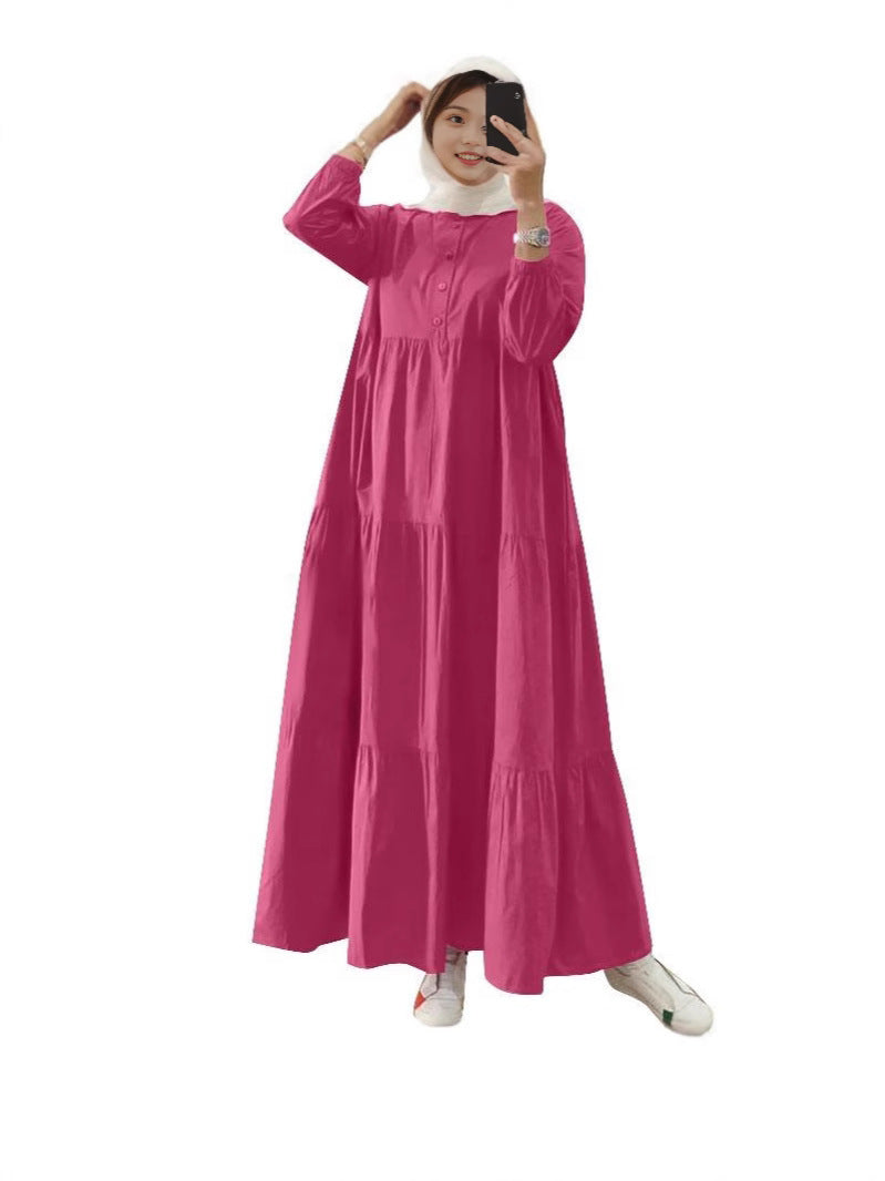 Ladies Elegant Maxi Dress with Chic Ruffle Hem and Style