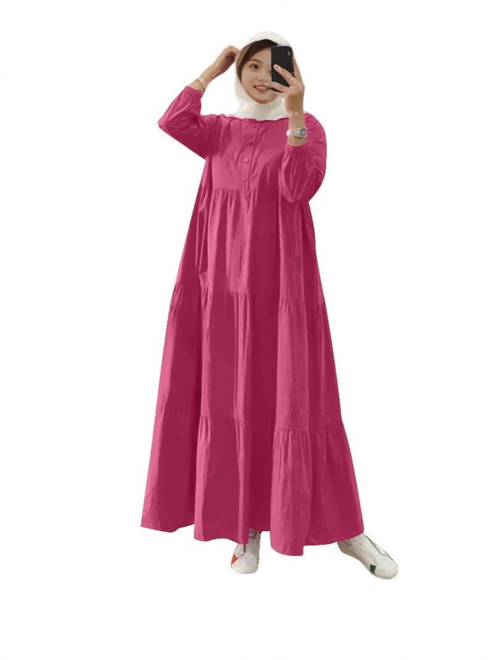 Ladies Elegant Maxi Dress with Chic Ruffle Hem and Style