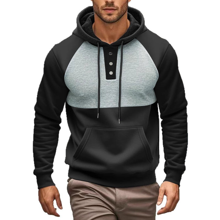 Men's Hoodie with button placket and contrasting details Lune London