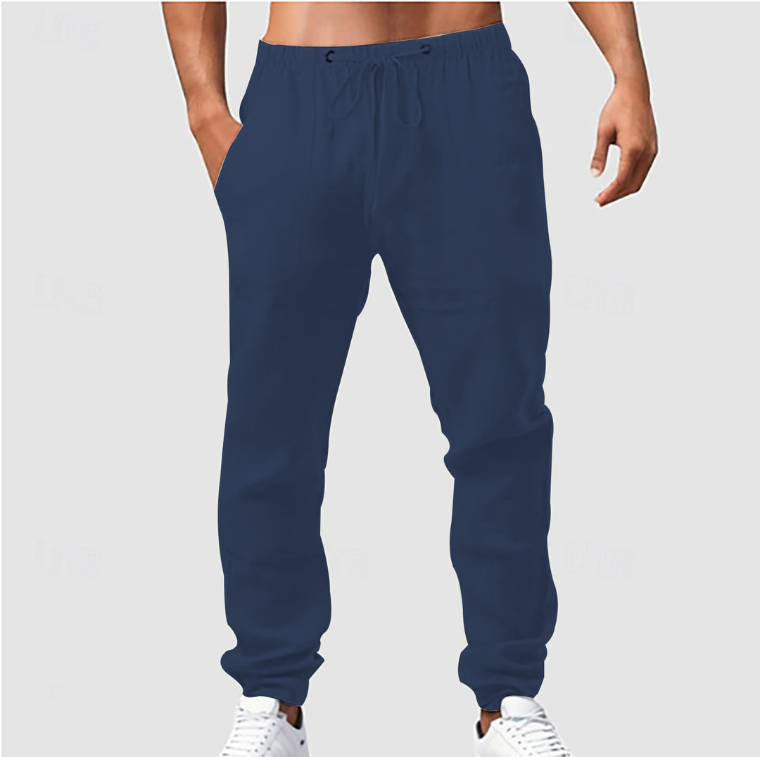 Cotton jogging pants for men with elastic waist and practical pockets Lune London