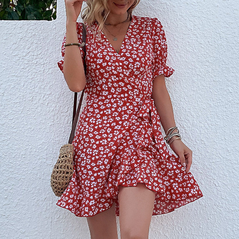 Lune London Floral Mini Wrap Dress for Ladies