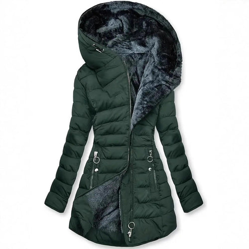 Ladies long winter coat with soft inner lining Lune London