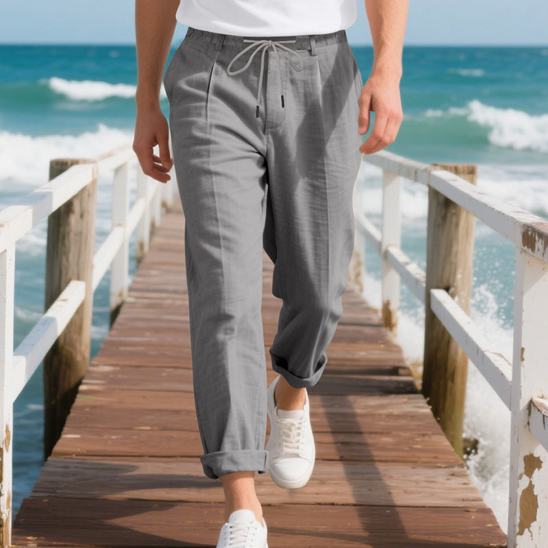 Casual beach pants for men with elastic waist and handy side pockets Lune London