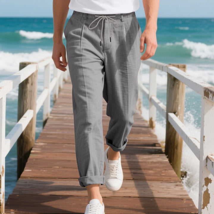 Casual beach pants for men with elastic waist and handy side pockets Lune London