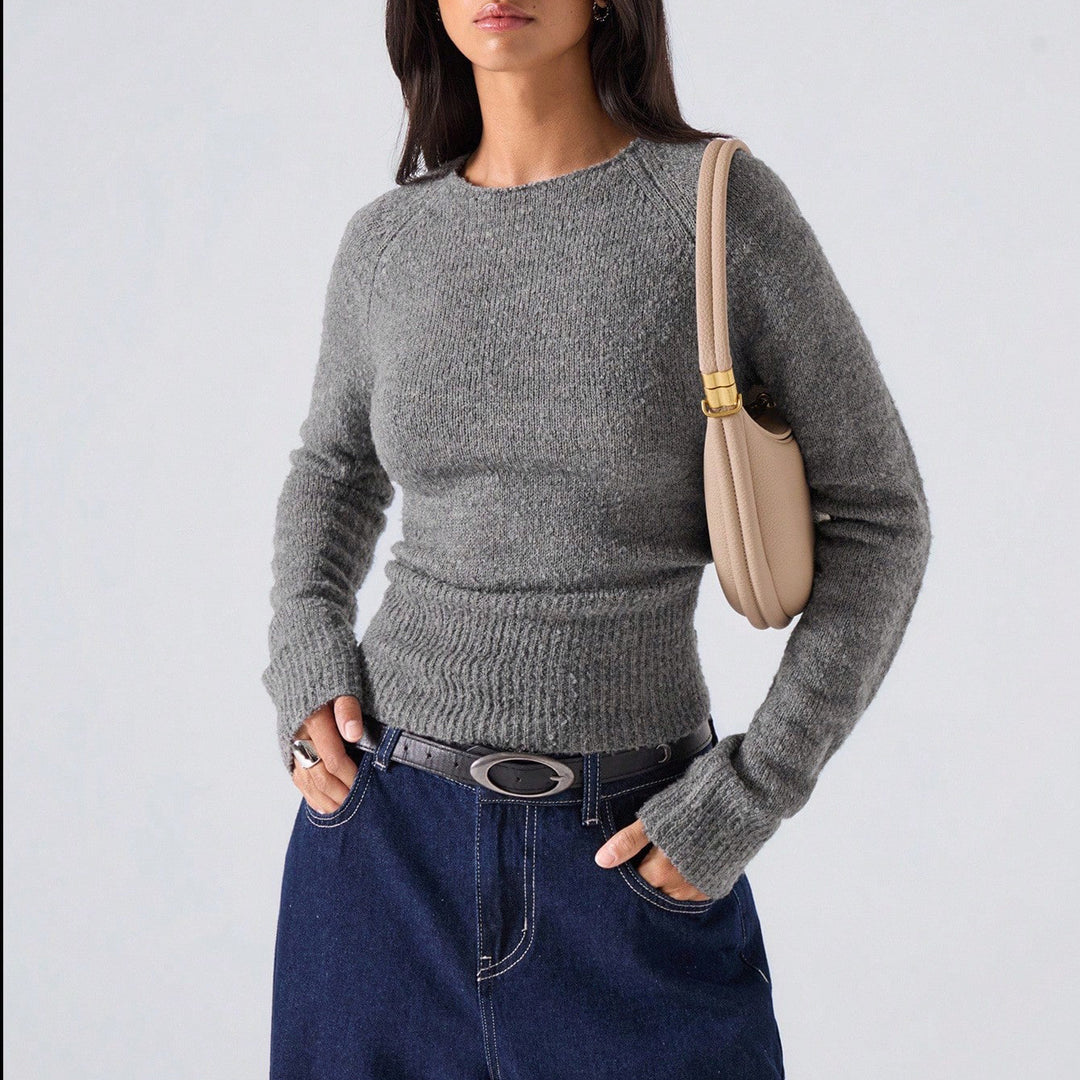 Knitted sweater for women with ribbed hem and comfortable fit Lune London